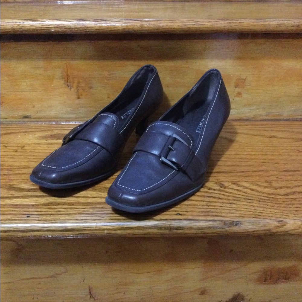 Aerosoles women leather heel pump brown size 7 1/2